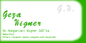 geza wigner business card